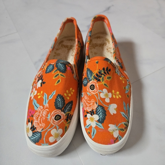 Keds Shoes - Keds x Rifle Paper Company Orange Floral Slip On Shoe Size 6